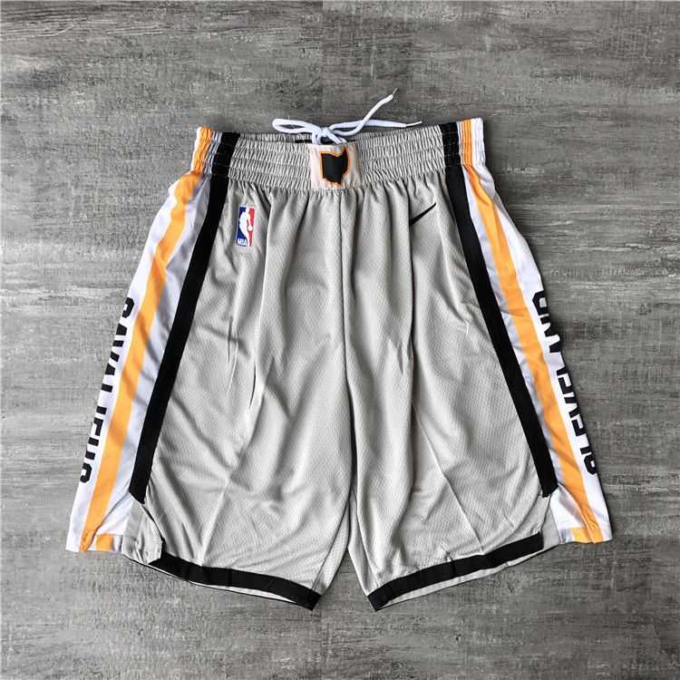 Men NBA Cleveland Cavaliers Grey Shorts 0416